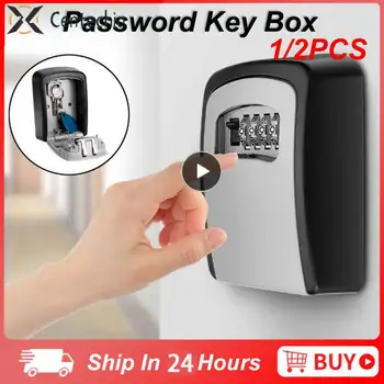 1/2PCS Монтиране на стена Key Storage Secret Box Organizer 4-цифрена комбинация Парола Код за сигурност Lock No Key Home Key Safe Box