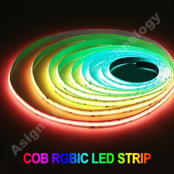 1-5M RGBIC COB Led лента светлина 720 светодиода / m DC24V лепило гъвкава лента супер ярък RGB цвят преследване ефект LED лента светлина