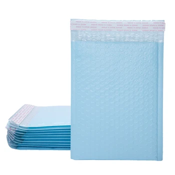 10Pcs светло синьо балон пощенски кутии подплатени пощенски пликове самозапечатване доставка чанти за малък бизнес балон чанта