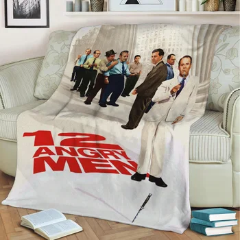 12 Ядосани мъже филм плакат 3D печат плюшени одеяло хвърлят на диван дома декор мека топлина миещи се дрямка одеяло дропшипинг