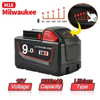 18V 9.0Ah Замяна на литиева батерия Milwaukee M18 XC 48-11-1860 48-11-1850 48-11-1840 48-11-1820 Акумулаторни батерии