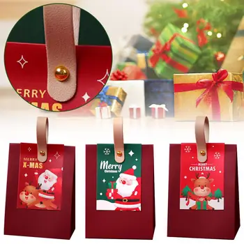 1pc Коледна кутия за подаръци Дядо Коледа бонбони драже кутия Коледа Коледа опаковка Весела 2024 опаковка кутия подарък чанта Нова година D6z6