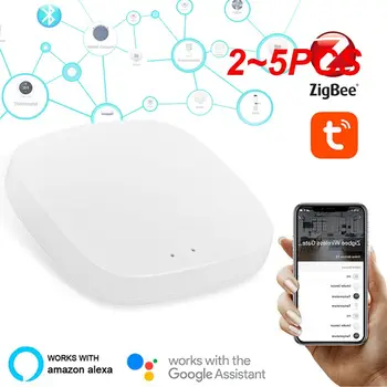 2 ~ 5PCS Zigbee Gateway Hub Smart Home Remote Control 2.4g Wifi Wireless Mini Gateway Smart Life App работи с Alexa