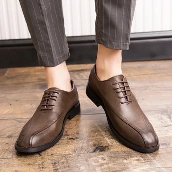 2023 Ново дерби луксозни мъжки обувки дизайнер естествена кожа ръчно изработена мода мъжки обувки рокля официални бизнес обувки за мъже B180