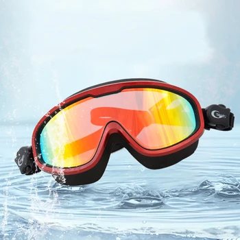 2024 Нова мода за възрастни галванично колоритен анти мъгла HD очила за плуване Голяма рамка водоустойчиви очила за плуване Оборудване