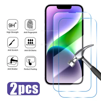 2Pcs 9H закалено стъкло за iPhone 14 15 Pro Max 13 12 Mini 11 скрийн протектор за iPhone 14 15 7 8 Plus XR XS Max Glass