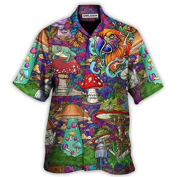 3D Мъжки растителни печатни ризи Summer Street Top Удобни и дишащи плажни дрехи Мъжка външна мода къс ръкав