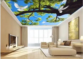 3d таван стенописи тапет персонализирана снимка Мечта зелена гора небе гълъб домашен декор 3d стенопис тапет тапет в хола