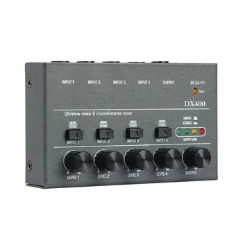 4 канална линия Мини усилватели за сила на звука Аудио миксери с моно стерео мини звуков миксер за индивидуална композиция