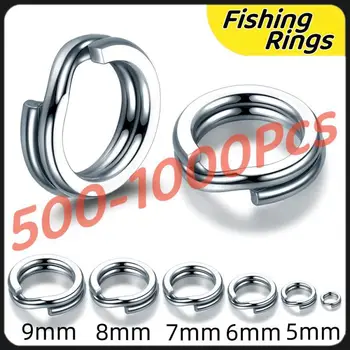  500 ~ 1000pcs риболовни пръстени от неръждаема стомана Сплит пръстен високо качество укрепване твърди за примамка стръв свързване риболовни аксесоари