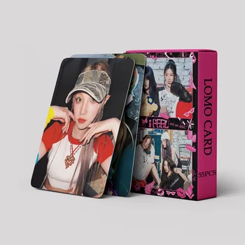55Pcs/Set Kpop Idol (G)I-DLE Photocards Нов албум I FEEL Queen Card Lomo Cards GIDLE Ye Shuhua MINNIE Пощенска картичка Фенове Подарък