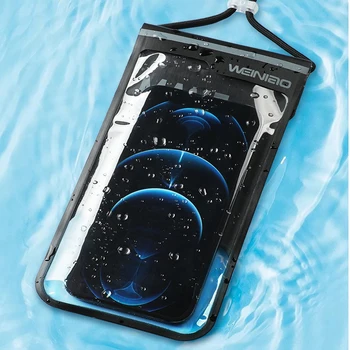 7.5Inch плаваща въздушна възглавница плувна чанта водоустойчив мобилен телефон торбичка мобилен телефон случай за iPhone плуване гмуркане сърф плаж употреба