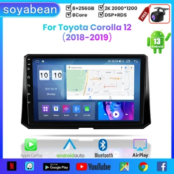 Android 13 автомобилно радио за Toyota Corolla 12 2018-2019,10inch мултимедиен плейър с 4G WiFi Carplay & 2Din GPS