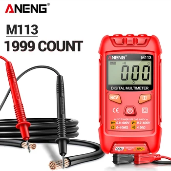 ANENG M113 1999 брои мини мултицет цифров интелигентен AC / DC измервател на напрежението Ohm NCV Измервателни уреди за електрически инструменти