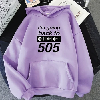 Arctic Monkeys Printed Hoodie за фенове I'm Goning Back To 505 Album Sweatshirts Letter Graphic Mens Hoody Harajuku Hip Hop Tops
