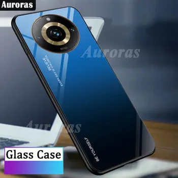 Auroras For Realme 11 Pro 5G Cases Deluxe Gradient Tempered Glass Hard Shell For Realme 11 Pro Plus Pro + Заден капак