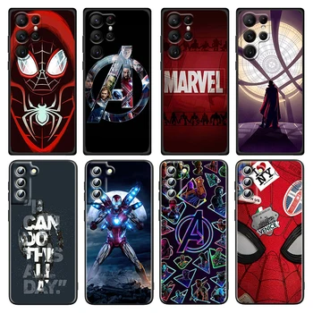 Avenger Marvel супергерой за Samsung Galaxy S23 S22 S21 S20 Ultra Plus Pro S10 S9 S8 S7 4G 5G силиконов мек черен калъф за телефон