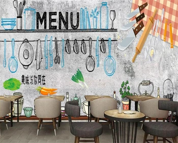Beibehang Персонализиран тапет Хотелски магазин Декоративен стенопис Европа & Европейска мода Гурме прибори за хранене фон стена 3d тапет