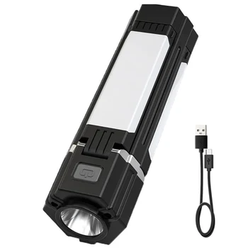 BORUiT Многофункционално LED фенерче Type-C акумулаторна работна светлина 5 режима на осветление Вградена батерия с магнит и кука