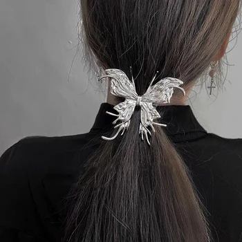 Butterfly Large Hairpin Hair Stick Silver Barrettes Stick Hairpin Pearl Clip Дамски аксесоари за коса за момичета Украшение за коса