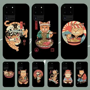 Cartoon Cat Япония сладък готин калъф за телефон за Samsung Galaxy A11 A12 A20 A21 A73 A80 A91 s E Shell