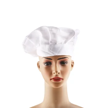 Chef шапка за мъже Унисекс готвач капачка кухненска шапка готвач капачка шапка за коса за ресторант парти кетъринг персонал (бял)