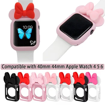 Cute Watch Case Bumper Frame Anti-Scratch Cover 40mm 44mm Replacement Wristbands Cover Protective Shell For Apple Watch 4/5/6