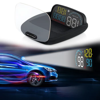 Digital Security Alarm Set Speedometer RPM Car Head Up Display C600 OBD2 HUD Auto Accessories Огледален проектор