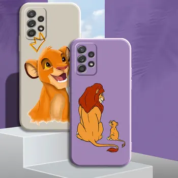 Disney Lion King Simba Animal Калъф за телефон за Samsung Galaxy A21s A01 A04 A04e A50 A71 A70 A02 A31 A03s A51 Квадратен течен капак
