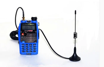 Dual лента SMA женски камшик антена за преносими двупосочна радио кола магнит монтиране антена 144 / 430MHz