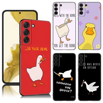 Duck гъска игра телефон случай за Samsung Galaxy S23 S21 S20 FE S24 S22 Ultra S10E S10 S9 S8 плюс черен силиконов капак