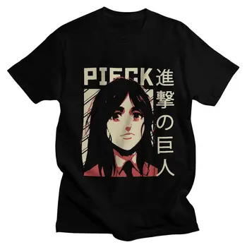 Fashion Attack on Titan MenT Shirt Short Sleeve Anime Manga AOT Pieck T-shirt Print Tee Harajuku Summer Soft Y2k Clothes Tops