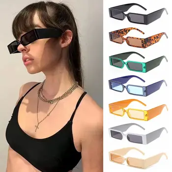 Fashion UV 400 нюанси жени мъже слънчеви очила малка рамка хип-хоп очила правоъгълник слънчеви очила
