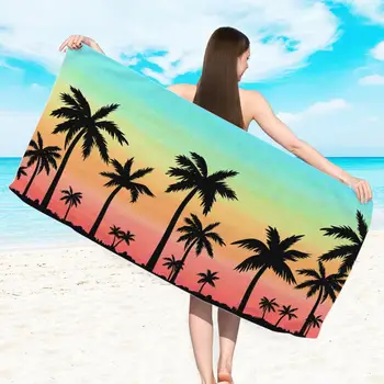 Fashion плажно одеяло Сгъваема тънка кърпа за баня Абсорбираща бързосъхнеща къмпинг кърпа Спортни аксесоари