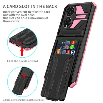 For Honor X7 2022 Case Card Slot Stand Удароустойчива броня Калъфи за телефони за Honer Honar X7 X 7 4G HonorX7 CMA-LX2 6.74