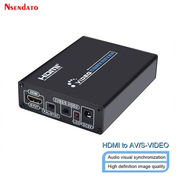 HDMI към 3 RCA CVBS S видео AV аудио конвертор AV S видео към HDMI конвертор PAL / NTSC превключвател превключвател адаптер за телевизор Blue-Ray DVD