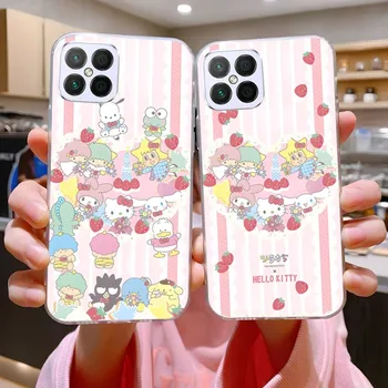 Hello Kitty сладък калъф за телефон прозрачен за Huawei P30 P50 P40Pro Plus Psmarts Mate 40 30 Y8 Y7 Honor60 50 Play4TPro Lite Shell