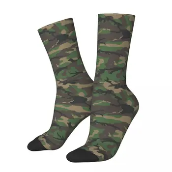 Jungle Camouflage Socks Мъже Жени Смешни Щастливи Армия Военни Camo Чорапи Новост Пролет Лято Есен Зима Чорапи Подаръци