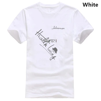 Kuyomens Мъжка тениска Писмо отпечатано памучно модно Топ риза Летни къси ръкави Ежедневни мъже