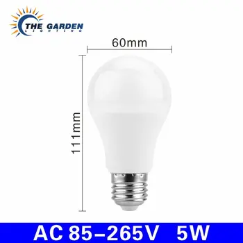 Led E27 крушки 5W 7W 9W 12W AC 85-265V дневна нощна светлина Автоматично включване / изключване LED интелигентна лампа за градинско осветление