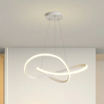LED полилеи в ресторантите са минималистични Модерни спални за домакинството Лампа Трапезни маси Зали за хранене Кръгли светлини