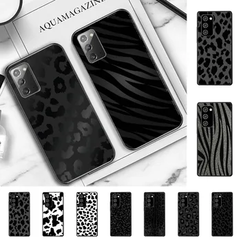 Leopard Print Черен калъф за телефон за Samsung Note 8 9 10 20 pro plus lite M 10 11 20 30 21 31 51 A 21 22 42 02 03