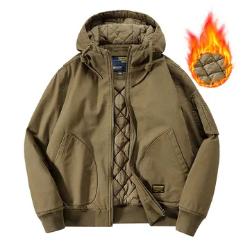 Mcikkny мъже памук облицовани зимни якета с качулка топло Windbreak случайни връхни дрехи палта плюс размер M-5XL