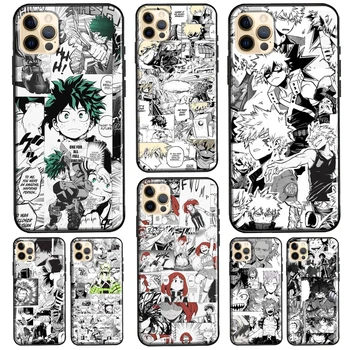 My Hero Academia Manga Collage BNHA Soft TPU капак за iPhone 13 12 Mini 11 14 Pro Max XS 6S 7 8 Plus 5S SE 2020 X XR калъф за телефон