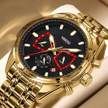 NIBOSI Многофункционален кварцов мъжки часовник 2023 Нов моден персонализиран мъжки часовник таймер хронометър 30M водоустойчив Relogio Masculino