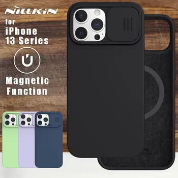 Nillkin за Apple iPhone 13 Pro Max Case Silky Magnetic Adapt Magsafe Sillicone PC Калъф за задния капак на телефона за iPhone 13 Pro Cases