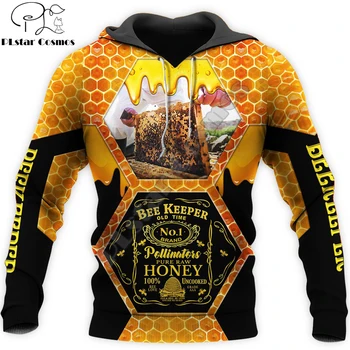 Old Time Bee Keeper 3D отпечатани мъжки качулки Pure Raw Honey Harajuku Fashion Hoodie Sweatshirt Unisex Casual jacket pullover MF-99