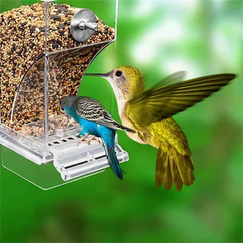 Parrot Clear Пластмасови Автоматично захранващо устройство и поилка Аксесоари за домашни птици за птици Висящи контейнери за съхранение на храни Купички за вода