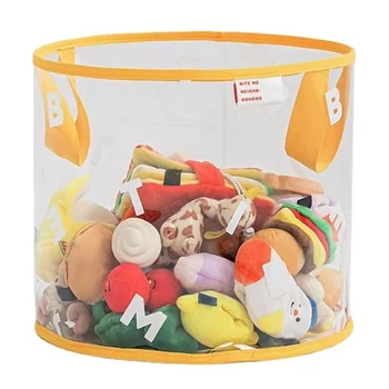 Portable PVC удебелена кошница за съхранение на играчки Консумативи за домашни любимци Чанта за съхранение на закуски-Sundries кошница с подсилена дръжка