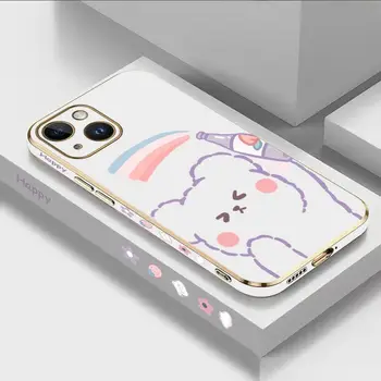 Rainbow Bear Луксозен калъф за телефон за iPhone 14 13 12 11 Plus Pro Max Mini X XR XS SE2020 8 7 6 6S Plus Cover